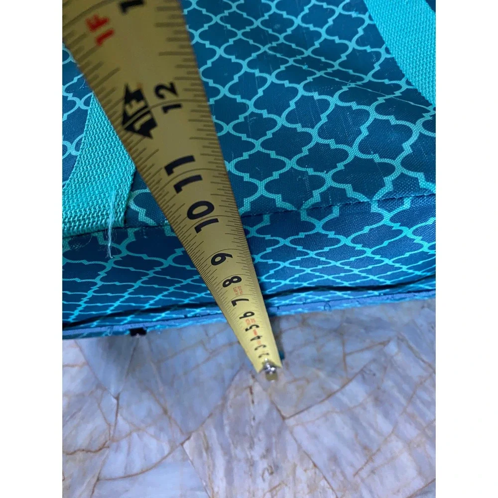 CleverMade SnapBasket Collapsible Reusable Tote Bag Teal Moroccan Tile Pattern